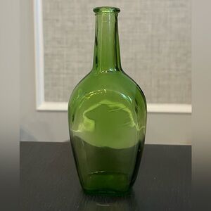 Vintage 6” Japan Green Glass Collectible Bottle